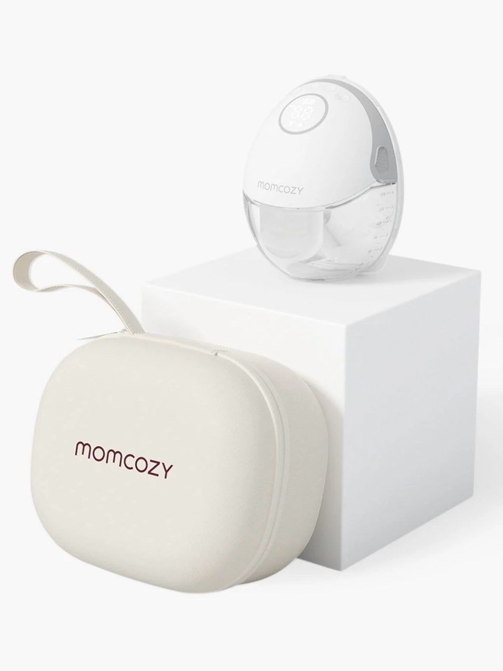 momcozy Cream Grey Pump and Portable Carry Case with original box